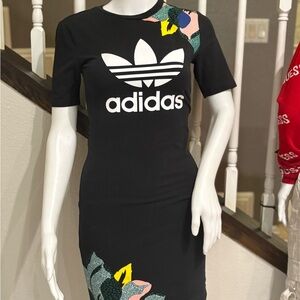 Adidas Black Dress with Floral Accents
